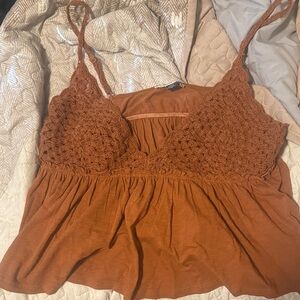 American Eagle Outfitters Rust Crochet Camisole